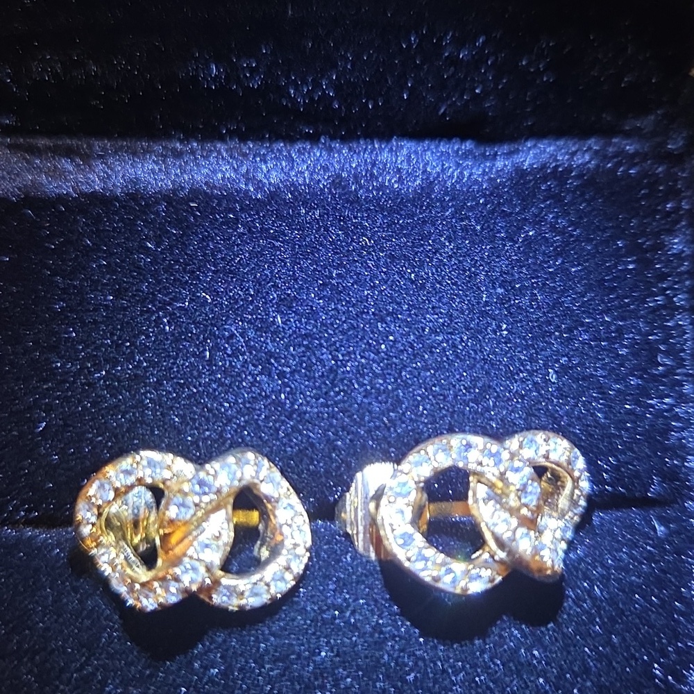 Dior‎ Infinity Gemstones Gold Clip-on Earrings - Picture 2 of 4